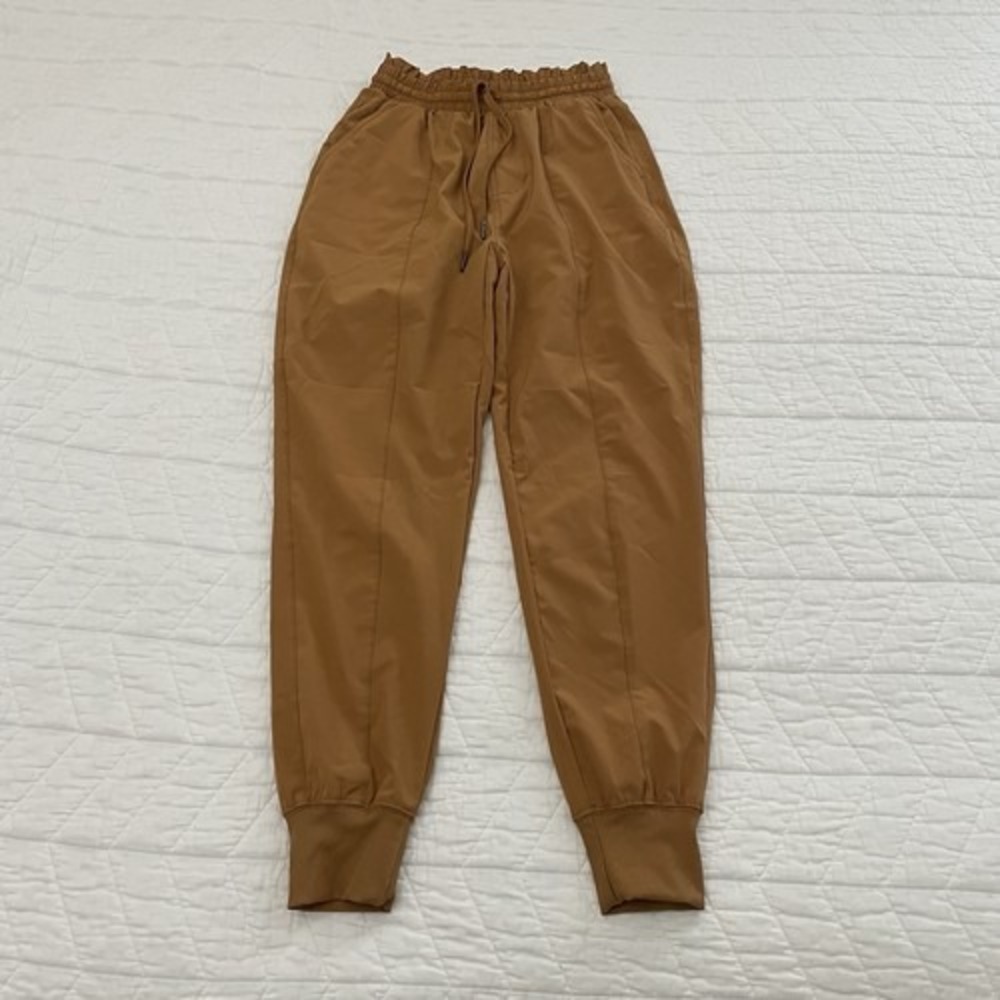 Women's Vanilla Star Brown Jogger Pants XS Drawstring Pockets Poly/Spandex